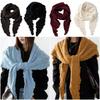 Ruffled Edge Knitting Scarf Soft Breathable Hollow Scarf Triangular Scarf  Spring Autumn Winter