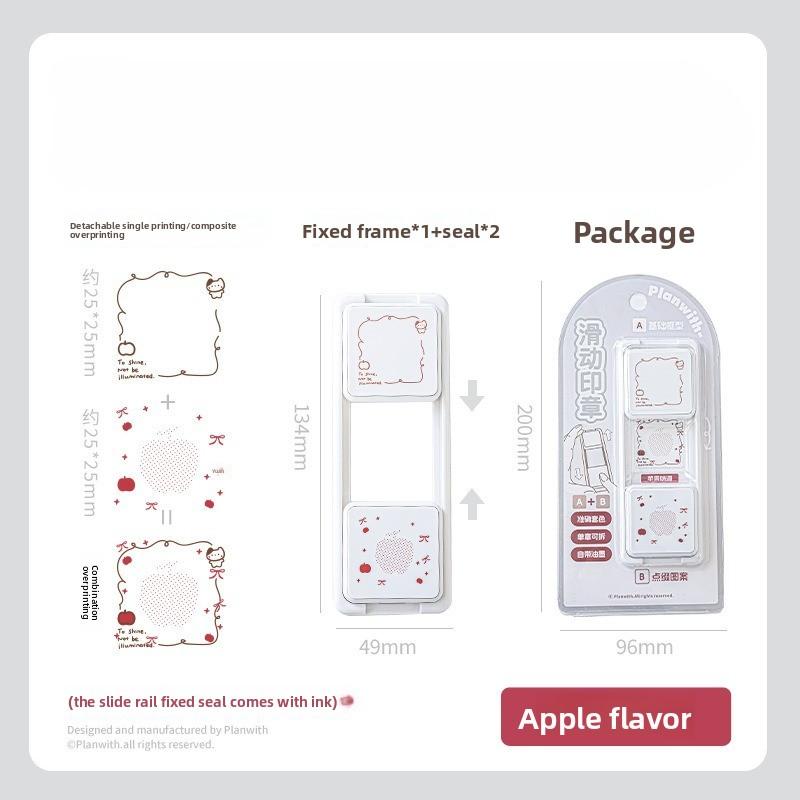 Sliding Stamp Japanese Cute Hand Account Stamp with Sliding Detachable Decorative Annotation Diagram