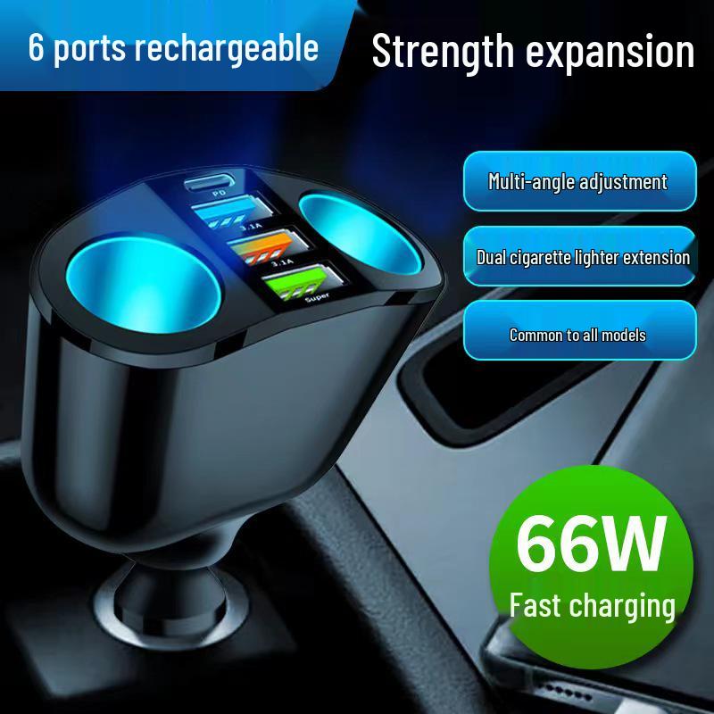 Dual USB-C Car Charger with Digital Display & QC3.0 Fast Charge