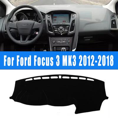 Для Ford Focus 3 MK3 2012-2018 Автомобильный коврик на приборную панель Накладка на панель Накладка центральной консоли Нескользящий плащ Солнцезащитный козырек Аксессуары 2017