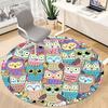 1pc Owl Pattern Office Round Area Rug, Indoor Mat Suitable For Office, Under Office Chairs Bedroom Living Room Home Decor, Room Deco