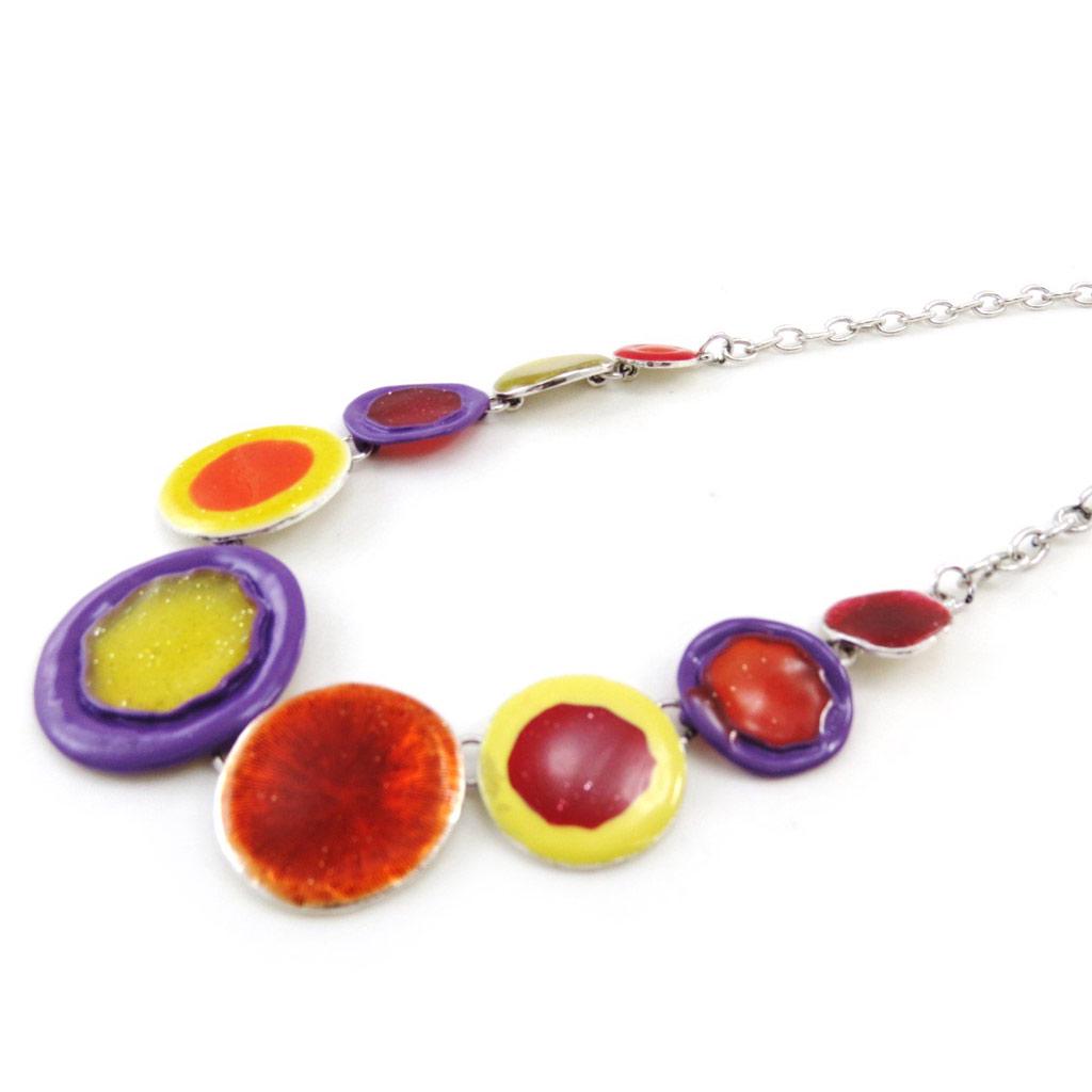 NOA [I9972] - Дизайнерское колье «Бора-Бора» оранжево-фиолетовое.