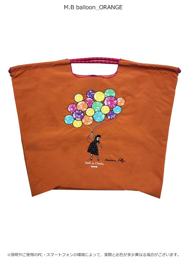 Шариковая цепочка Аутентичный Большой воздушный шар Марианна Баттл Хозяйственная сумка Эко-сумка 363102 [Ball & Chain] & M.B (М.Б. воздушный шар, ОРАНЖЕВЫЙ)