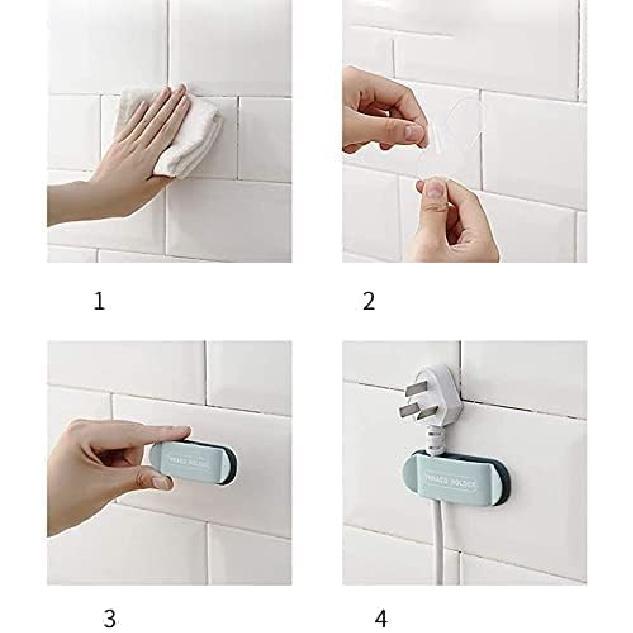 4pcs electrical plug holders,Plug Organizer,phone charger holders for nightstand,charging cord holder wall,car Cable Clips,cord hooks,wire holder for