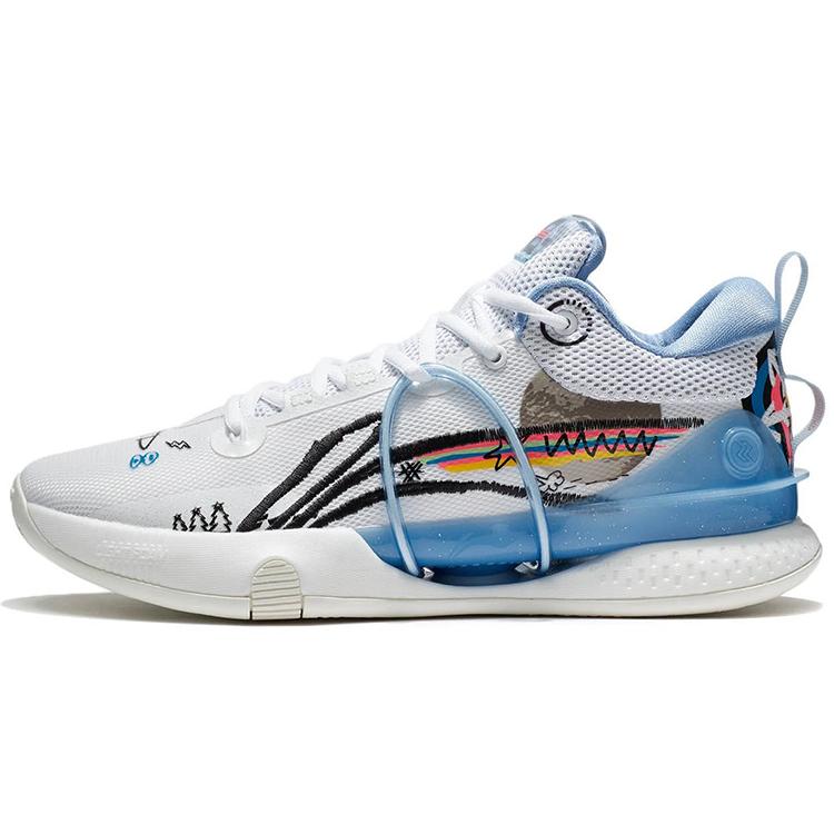 Li Ning Speed 8 Амортизирующие Нескользящие Износостойкие Низкие Баскетбольные Кроссовки Мужские Бело-Синие ABAT119-4