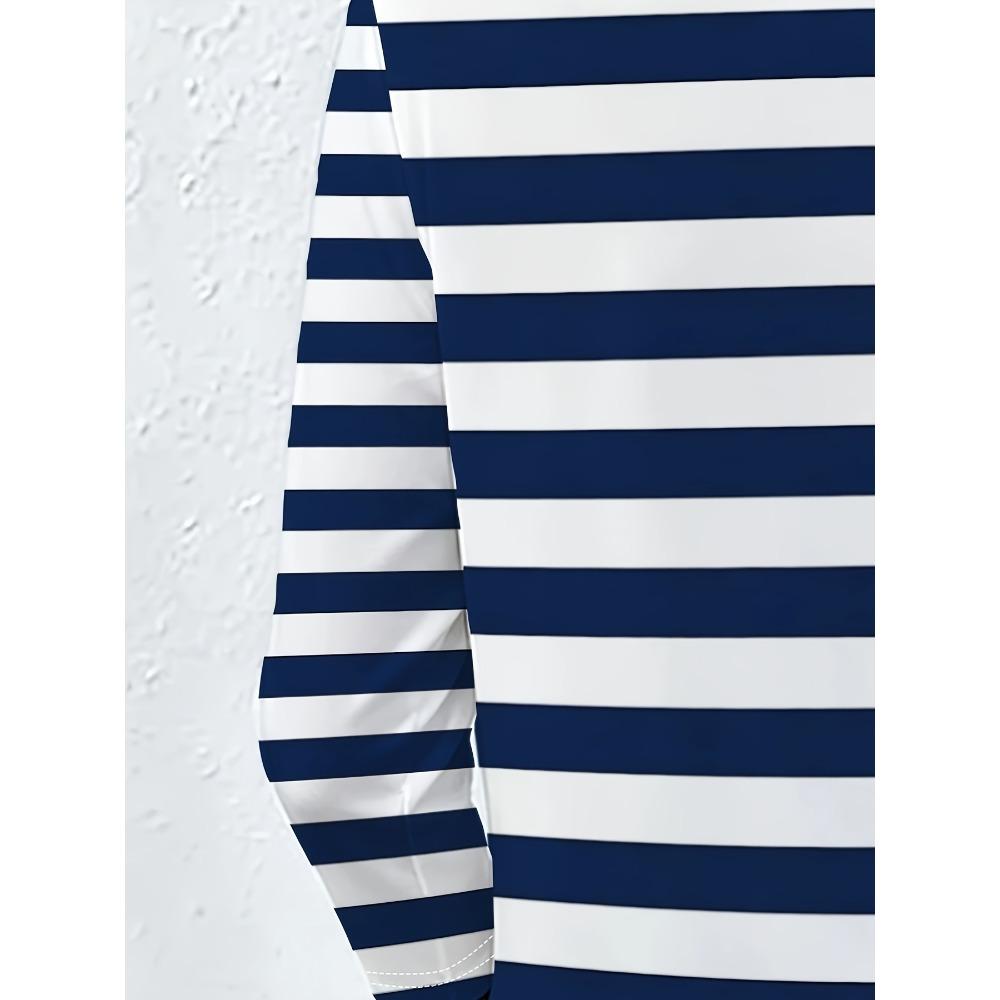 Women's Fashion T-Shirt - Navy and White Horizontal Stripes - Perfect Birthday Gift