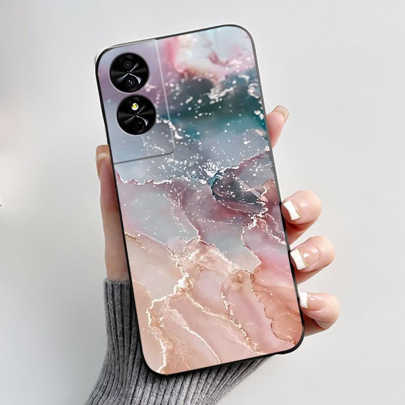 Новый Популярный Чехол Для Телефона Для TCL 50 SE/40 NxtPaper 4G Чехол Красивый Дизайн Серебряный Пляж Ударопрочный Мягкий Силикон Черный Корпус