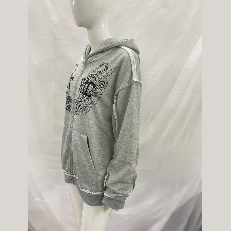 Европейский и американский модный уличный стиль, персонализированная толстовка кэжуал с молнией, двухслойная, имитация двух предметов