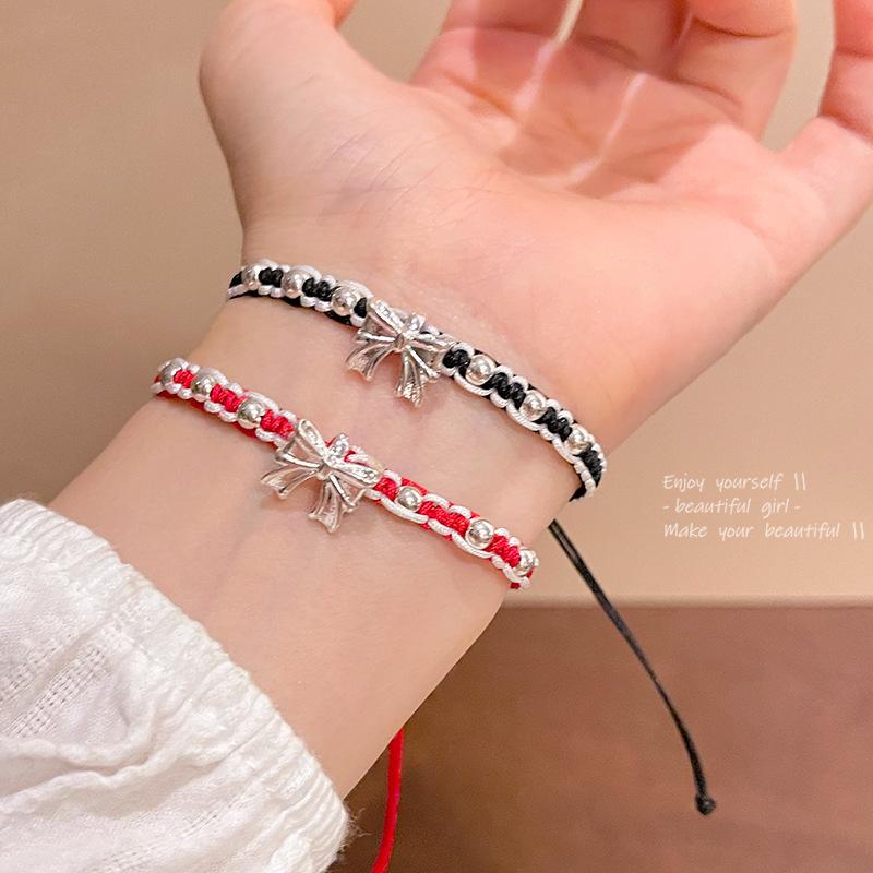 Runaway Princess Red String Bow Bracelet: Elegant, Versatile, Braided Jewelry for Women