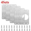 Cabinet Door Hinge Repair Plate with Screws & Brackets, Heavy Duty Kitchen Furniture Mounting Hardware for Easy Installation