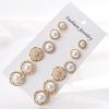 6 Pairs Elegant Diamond Pearl Sign Ears Tiny Studs Earrings