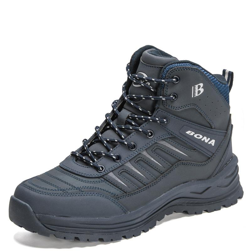 BONA Новые дизайнерские зимние ботинки для снега, мужские плюшевые кожаные супер теплые ботинки для походов на открытом воздухе