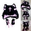 Punk Enthusiasts Cat Ear Shape Beanie Windproof Trapper Hat Ear Protector Hat Adult Winter Cycling Skiing Supplies