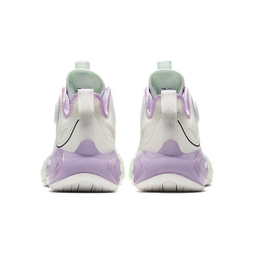 Anta Irregular 3 Durable Low-Top Kids Basketball Shoes Kids Basketball Shoes White Purple Green 322331102-1