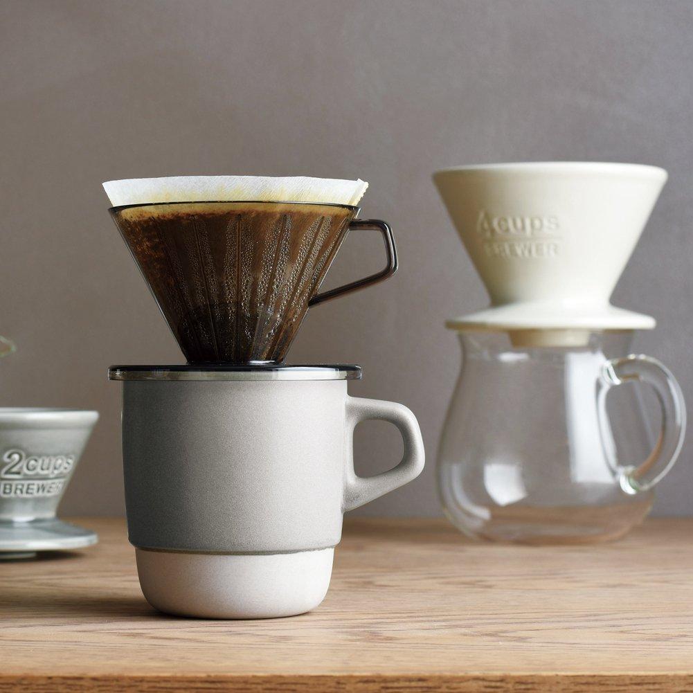 Kinto SCS Кофейный сервиз на 4 чашки со шкалой из термостойкого стекла в подарок 27623