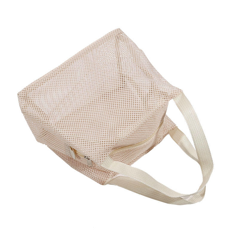 Zip Mesh Beach Swimming Tote Travel Toiletry Storage Bag Bathing Wash Handbag