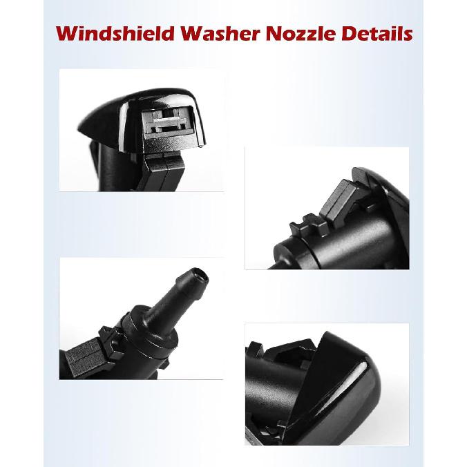 Xislet Windshield Washer Nozzle and Hood ulation Retainers, Windshield Sprayer Nozzle for Jeep, Dodge Ram, Chrysler Pt Cruiser Replaces OEM #: