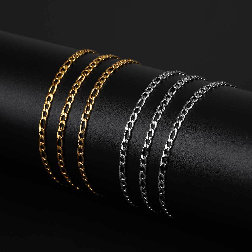 Stainless Steel Necklace Figaro Chain for Men and Women Stainless Steel Link Chain Necklace