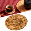 Natural Rattan Coasters Set Handmade Round Placemats 1PCS 10CM Diameter