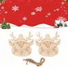 10 шт. Классическая деревянная подвеска в виде головы оленя, подходит для рукоделия своими руками, подходит для украшения деревьев и вечеринок