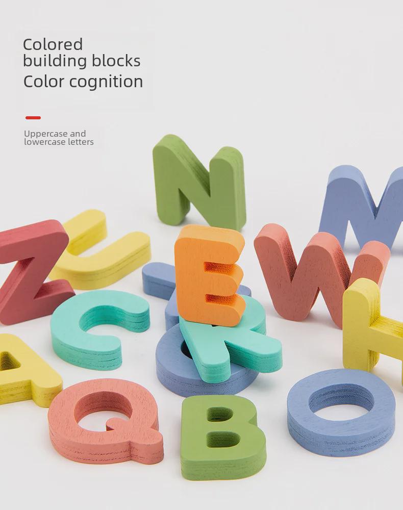 Деревянный обучающий пазл: 3D-конструкторы для детей от 3 до 6 лет — английские буквы и цифры.