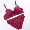 Artdewred Lace Push Up Bra Set Lingerie Women Underwear Intimates Floral Black Red Bra Brief Sets