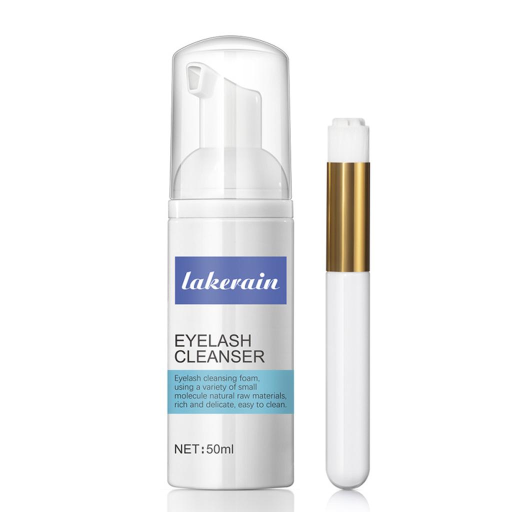 Lakerain Eyelash Wash Cleanser Shampoo 50ml Eyelashes Eyebrow Foaming Cleanser for Extensions &
