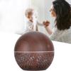 130ml Humidifier Aroma Air Diffuser Hollow Out USB 7 Color Light Low Noise Humidifier (Dark Wooden Grain)
