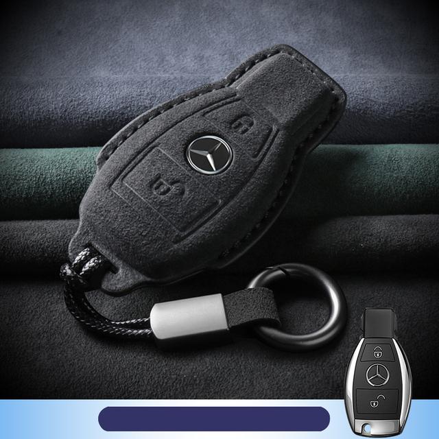 Замшевый кожаный чехол для ключей для Mercedes Benz ACERM class CLA GLA, чехол для ключа W204 W210 W124 W203 W205, сумка автомобильные аксессуары