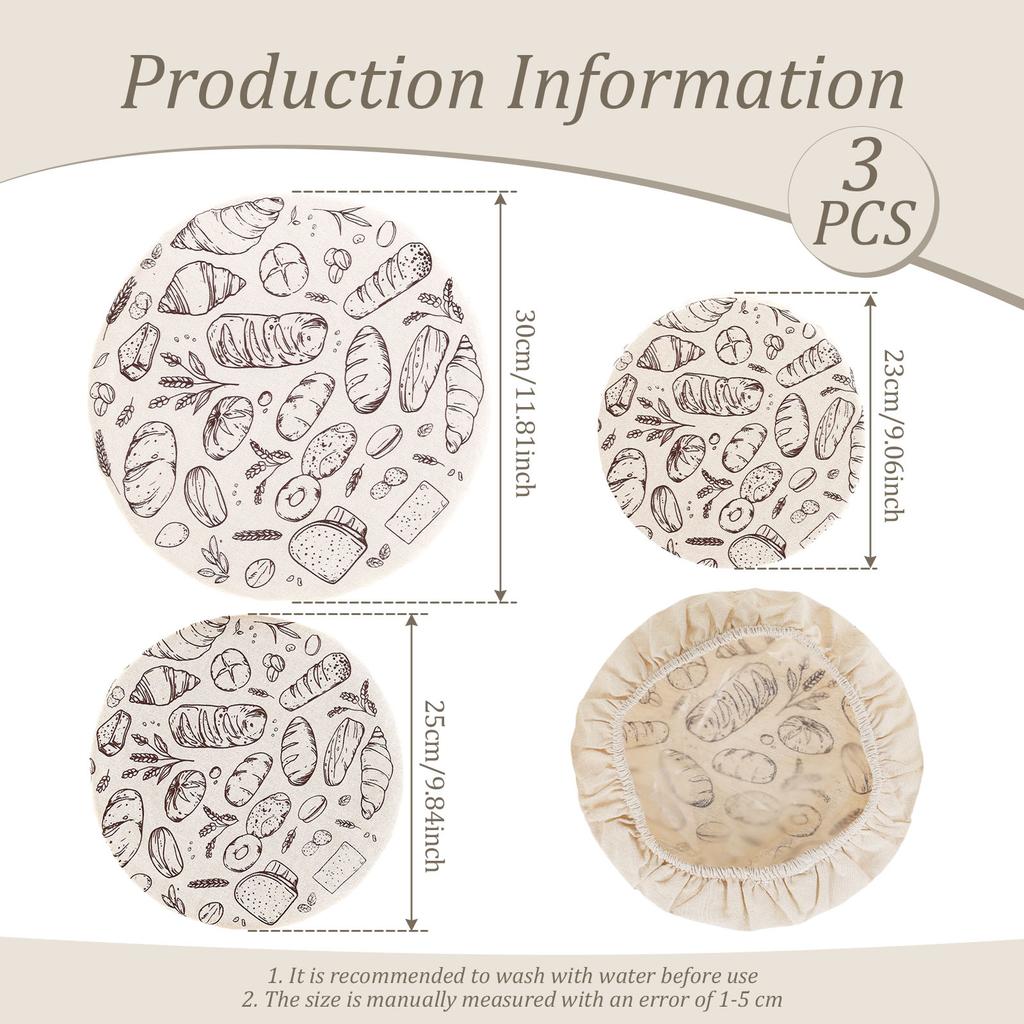 Набор из 3 крышек для мисок, многоразовая крышка для миски, портативный колпак для ферментации, пылезащитная крышка для продуктов для подъема теста на закваске, кухонный аксессуар