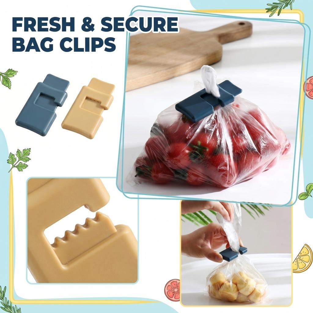 Kitchen Bag Clips for Food Storage Plastic Sealing Clips Portable Reusable Snack Chip Sealer Household Kitchen Bag Clamp for Storage