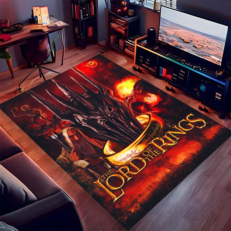 1pc The Lord of the Rings2 Print Area Rug - Soft, Washable Non-Slip Indoor Mat for Office Chairs, Living Room, Home Office Decorative Rug
