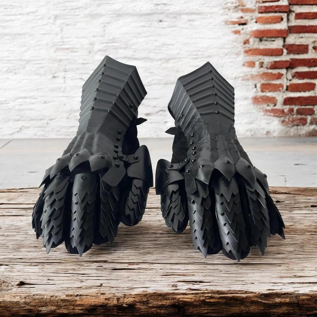 Gauntlets Ringwraith Nazgul Black Nazgul Gauntlets Steel Medieval Armor Gloves Gift for Him