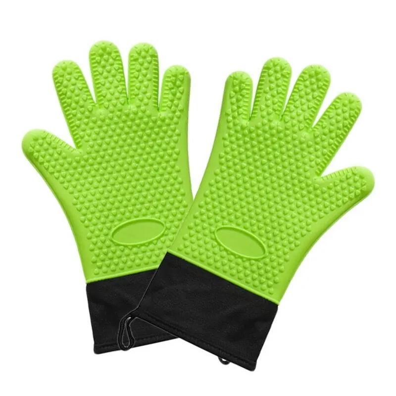 Double Layer Oven Gloves, Heat Resistant Mitts for Cooking Fireplace