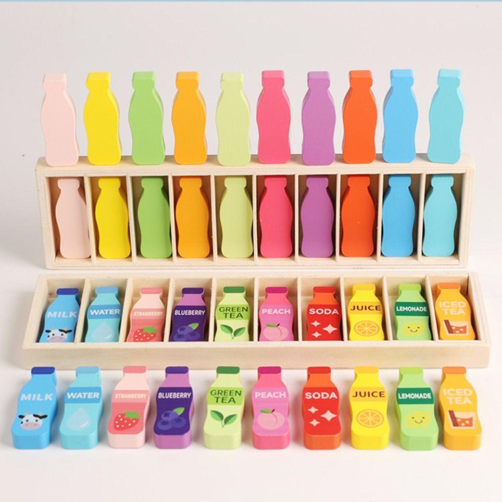 Beverage Theme Memory Match Game Creative Montessori Color Sorting Toys Boys Girls