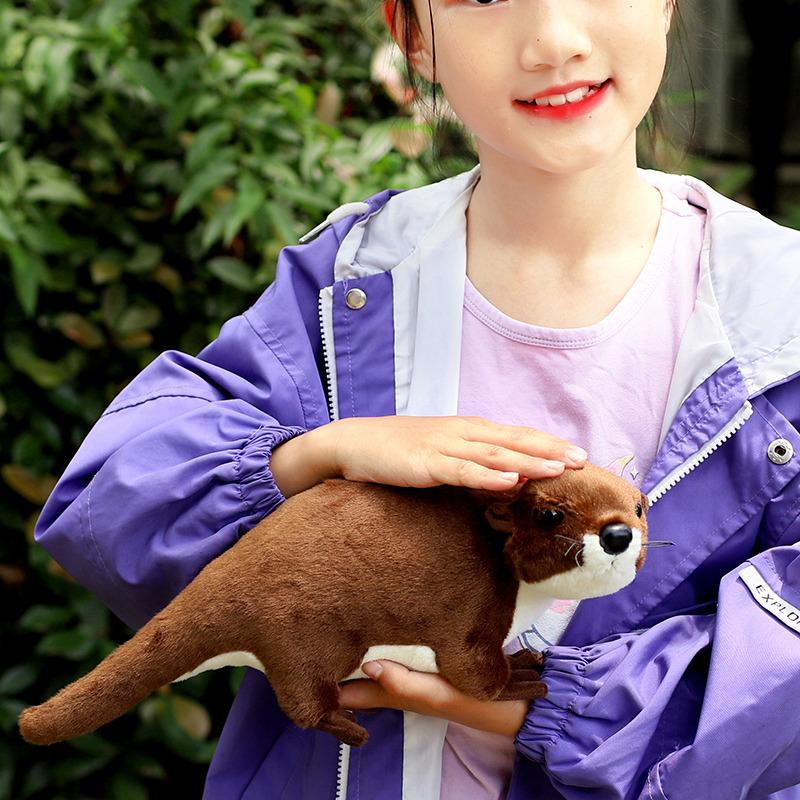 Simulation Kawaii Otter Plush Toy Realistic Stuffed Animal Plushies Soft Doll Model for Children Kids Birthday Christmas Gift