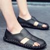 Летние новые мужские сандалии-лодочки, пляжная обувь, повседневная обувь в британском стиле, сандалии из натуральной кожи для мужчин
