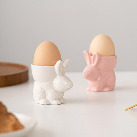 Керамическая подставка для яиц в виде кролика, подставка для яиц в виде кролика, декор для стола для завтрака, подставка для яиц всмятку, кухонная утварь, пасхальное украшение