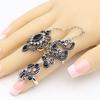 Turkish Double Finger Rings For Women Flower Ethnic Jewelry