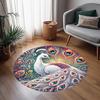 1pc home carpet peacock design non-slip rug for office decor and living room gift ideas