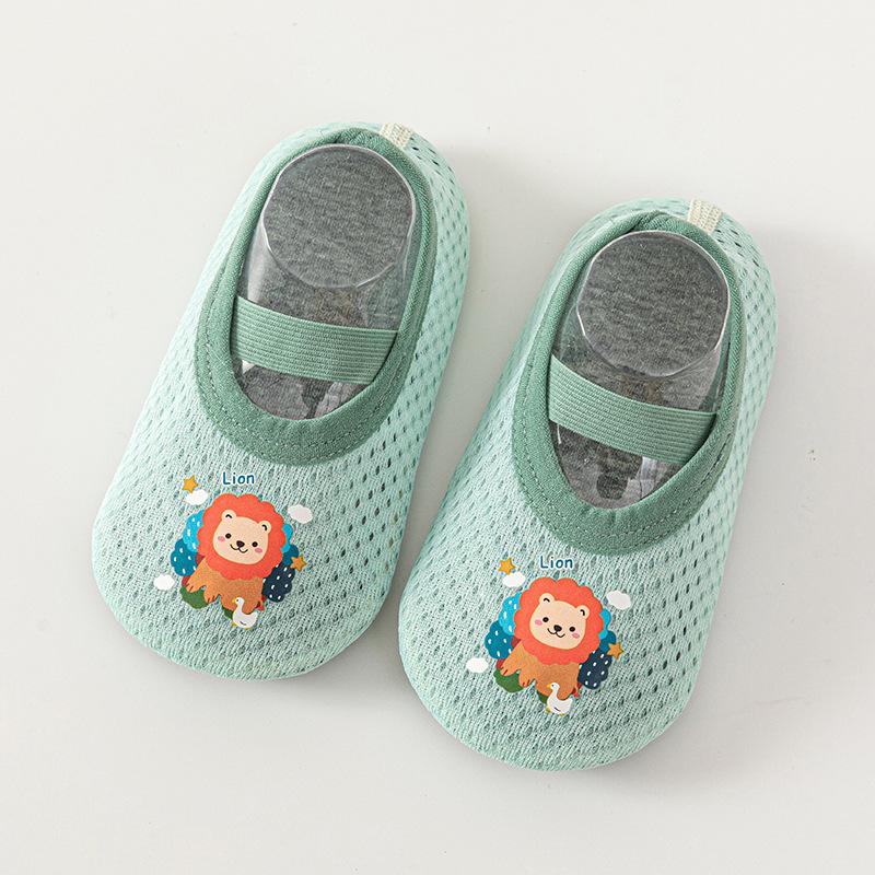 Носки для мальчиков и девочек, детские сетчатые дышащие детские туфли с героями мультфильмов, носки, домашняя обувь для малышей