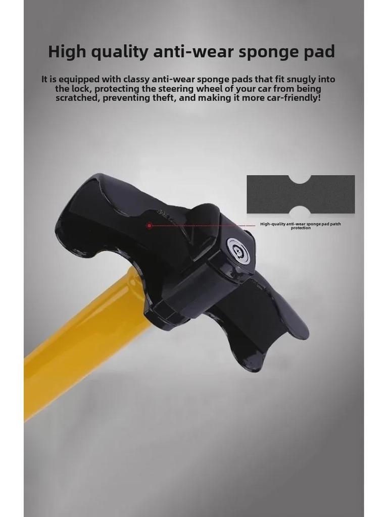 T-Type Heavy-Duty Car Steering Wheel Lock: Multi-Function, Anti-Theft, Metal Baseball Lock with 2 Keys