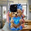 Phone Case: 2D flat design suitable for iPhone 18, 17, 16, 15, 14, 13 Pro film protective case, couple style, golden retriever puppy, Christmas and Ha