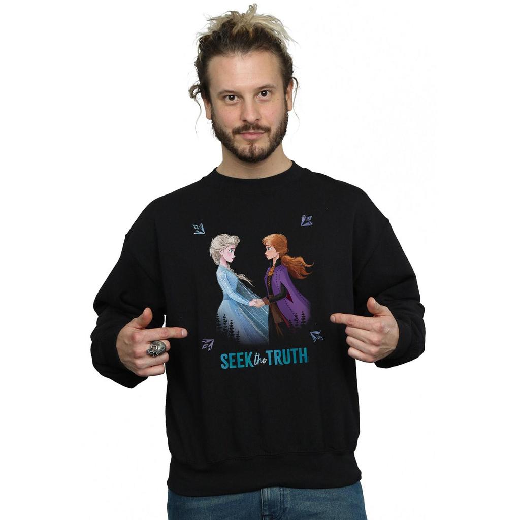 Disney Mens Frozen 2 Elsa And Anna Seek The Truth Sweatshirt