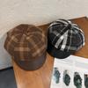 Wool Retro Grid Blended Cap Women Sunshade Cozy Wear Girl Travel Supplies Hat
