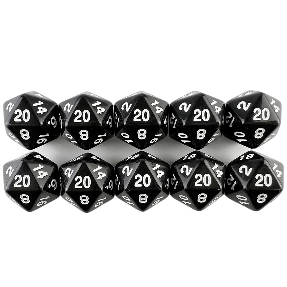 Opaque Color D20 Dice 10pcs 20 Sided Dice DND Game Dice for DND Board Game Acessories