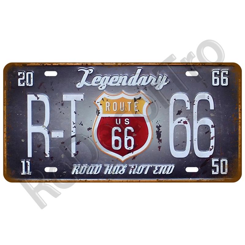 Garage Car Retro Route 66 Tinplates Plate Metal Sign Posters On The Wall Tin Sign Vintage Poster Home Decor Art Room Decoration
