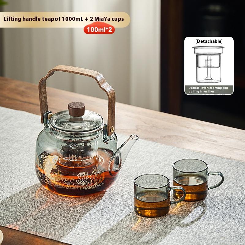 Чайник Gianxi Толстое стекло Открытый огонь Паровой чайник Чайник для разделения чая Жаростойкий чайник