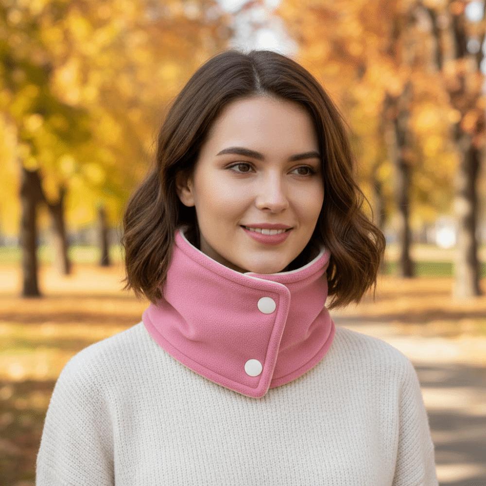 Solid Color Fleece Muffler Polar Fleece Warm Neck Warmer Face Mask Winter Knitted Scarf Men