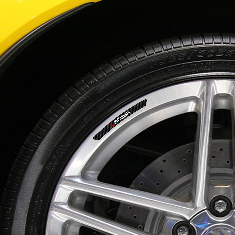 cyhk7 Car Wheels Rim Trim Stickers Decal Strip Auto Accessories For Mitsubishi 9 Ralliart X EX L200 Colt Outlander Pajero Lancer Cross